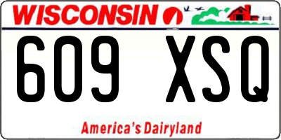 WI license plate 609XSQ