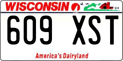 WI license plate 609XST