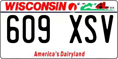 WI license plate 609XSV
