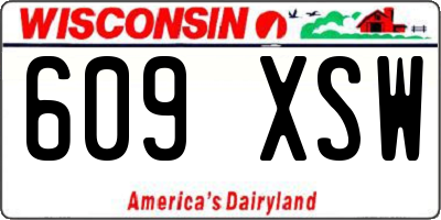 WI license plate 609XSW