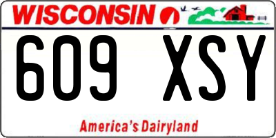 WI license plate 609XSY