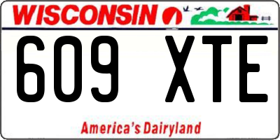 WI license plate 609XTE