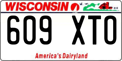 WI license plate 609XTO