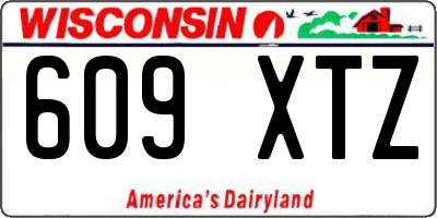 WI license plate 609XTZ