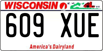 WI license plate 609XUE