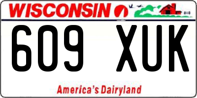 WI license plate 609XUK