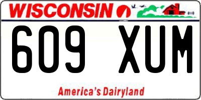 WI license plate 609XUM