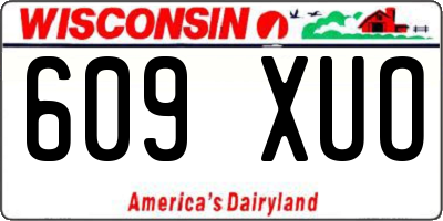 WI license plate 609XUO