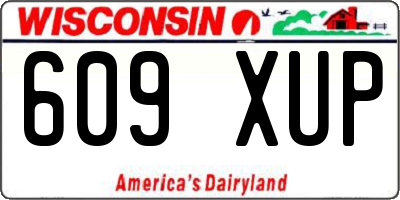 WI license plate 609XUP