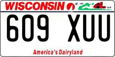 WI license plate 609XUU