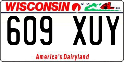 WI license plate 609XUY