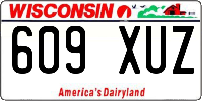 WI license plate 609XUZ