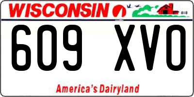 WI license plate 609XVO