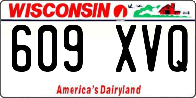 WI license plate 609XVQ