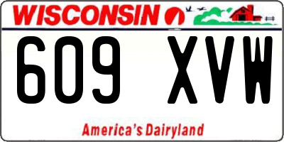 WI license plate 609XVW