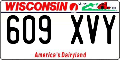 WI license plate 609XVY