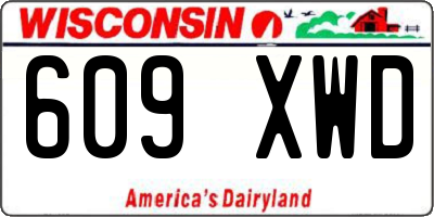 WI license plate 609XWD
