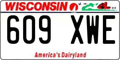 WI license plate 609XWE