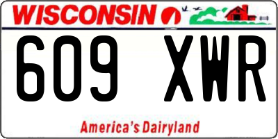 WI license plate 609XWR