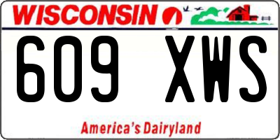 WI license plate 609XWS