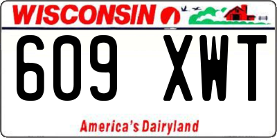 WI license plate 609XWT