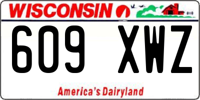 WI license plate 609XWZ
