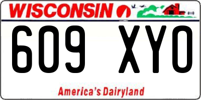 WI license plate 609XYO