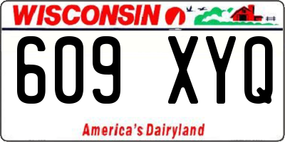 WI license plate 609XYQ