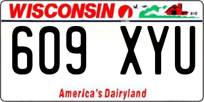 WI license plate 609XYU