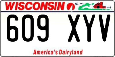WI license plate 609XYV