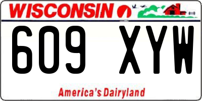 WI license plate 609XYW