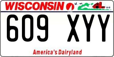 WI license plate 609XYY