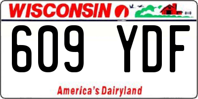 WI license plate 609YDF