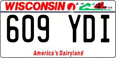WI license plate 609YDI