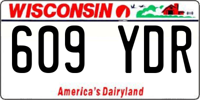 WI license plate 609YDR