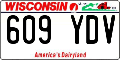 WI license plate 609YDV