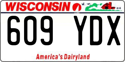 WI license plate 609YDX