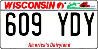 WI license plate 609YDY