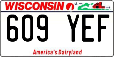 WI license plate 609YEF