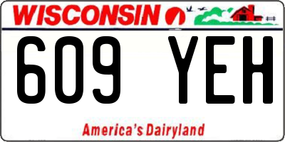 WI license plate 609YEH