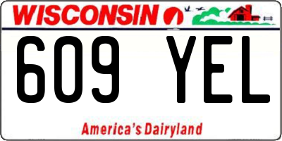 WI license plate 609YEL