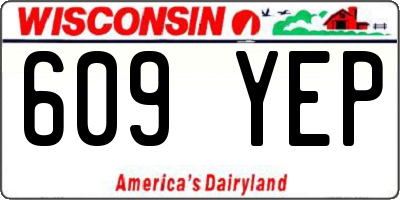 WI license plate 609YEP