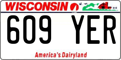 WI license plate 609YER