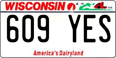 WI license plate 609YES