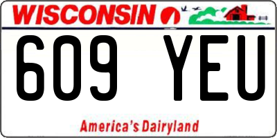WI license plate 609YEU