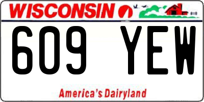 WI license plate 609YEW