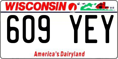 WI license plate 609YEY