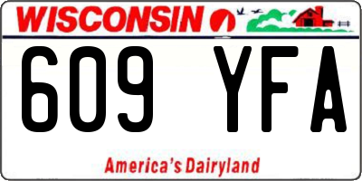 WI license plate 609YFA