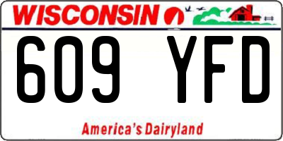 WI license plate 609YFD