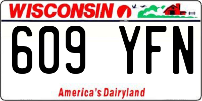 WI license plate 609YFN
